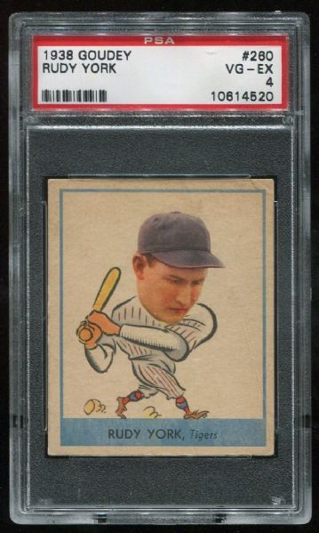 1938 Goudey 260 Rudy York PSA 4