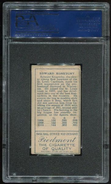 1911 T205 Gold Border Ed Konetchy PSA 4.5