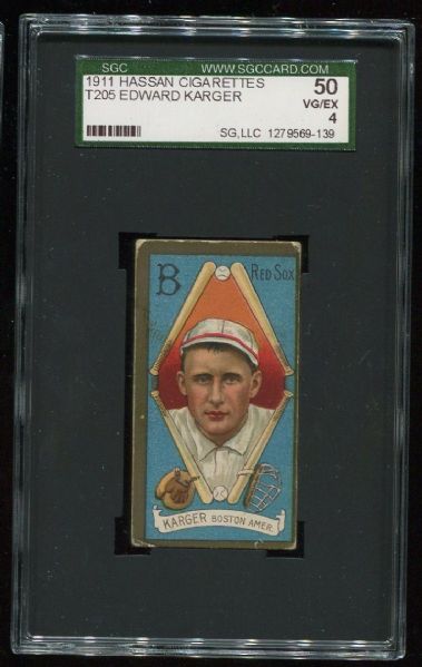 1911 T205 Gold Border Edward Karger SGC 50