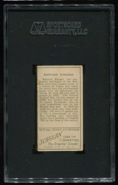 1911 T205 Gold Border Edward Karger SGC 50