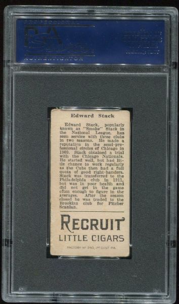 1912 T207 Recruit Edward Stack PSA 4