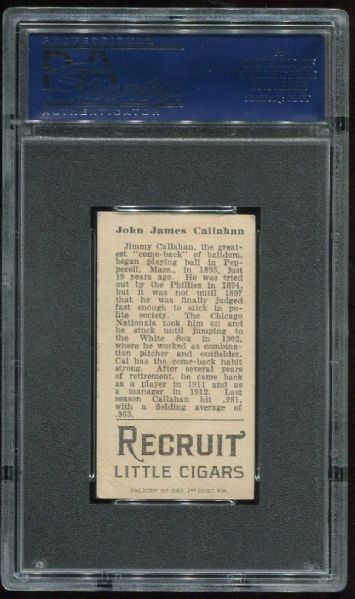 1912 T207 Recruit John James Callahan PSA 4