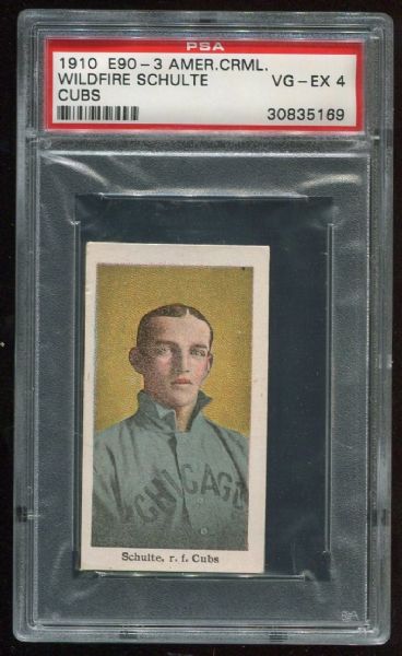 1910 E90-3 American Caramel Wildfire Schulte PSA 4