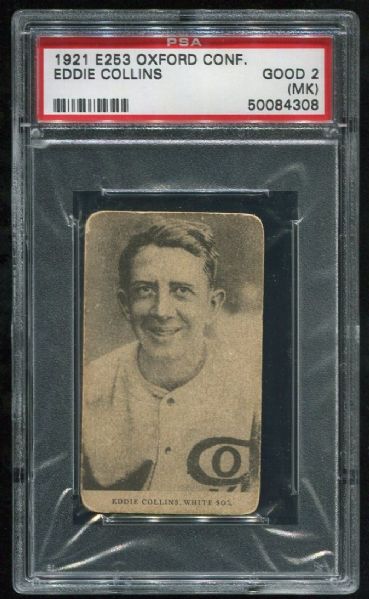 1921 E253 Oxford Confectionary Eddie Collins PSA 2 MK