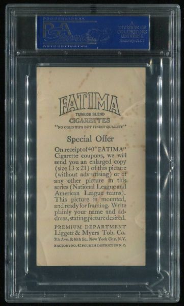 1913 T200 Fatima Detroit Americans PSA 2.5