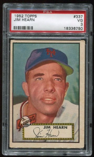 1952 Topps #337 Jim Hearn PSA 3