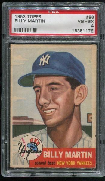 1953 Topps #86 Billy Martin PSA 4