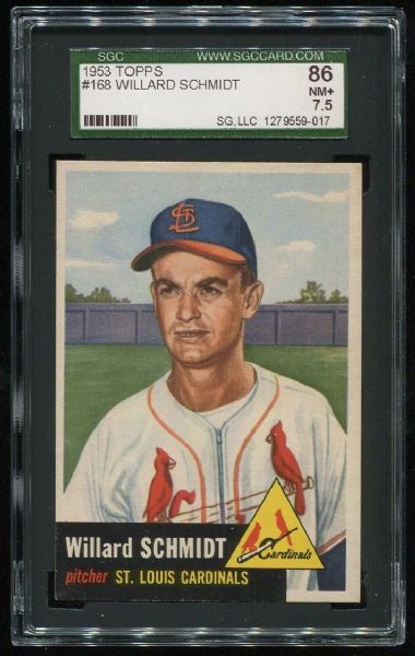 1953 Topps #168 Willard Schmidt SGC 86