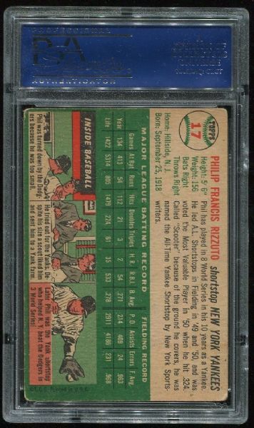 1954 Topps #17 Phil Rizzuto PSA 3