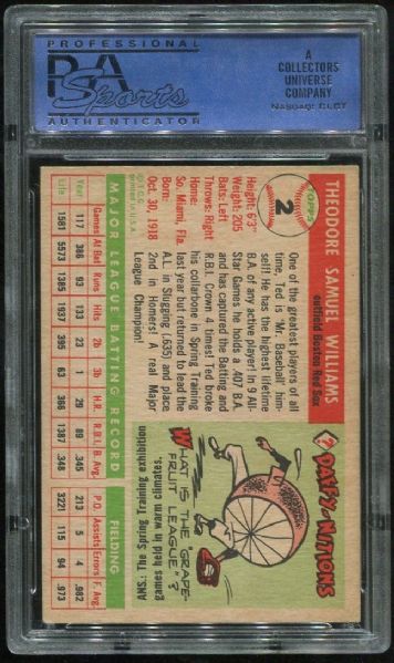 1955 Topps #2 Ted Williams PSA 6