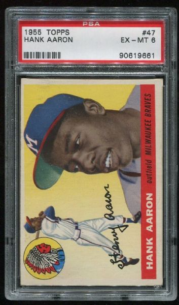 1955 Topps #47 Hank Aaron PSA 6