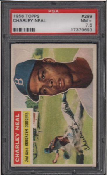 1956 Topps #299 Charley Neal PSA 7.5