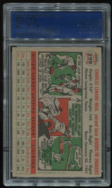 1956 Topps #299 Charley Neal PSA 7.5