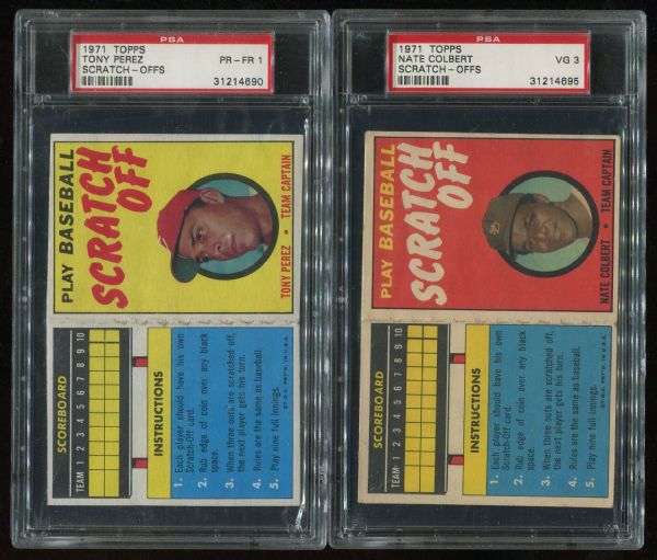 1971 Topps Scratch-Offs Lot of 11 Assorted