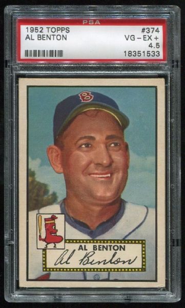 1952 Topps #374 Al Benton PSA 4.5