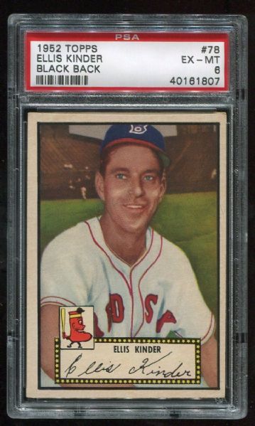 1952 Topps #78 Ellis Kinder Black Back PSA 6