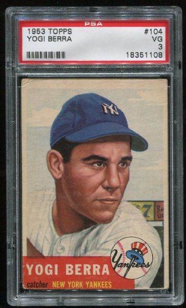 1953 Topps #104 Yogi Berra PSA 3