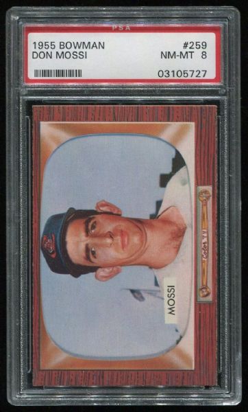 1955 Bowman #259 Don Mossi PSA 8