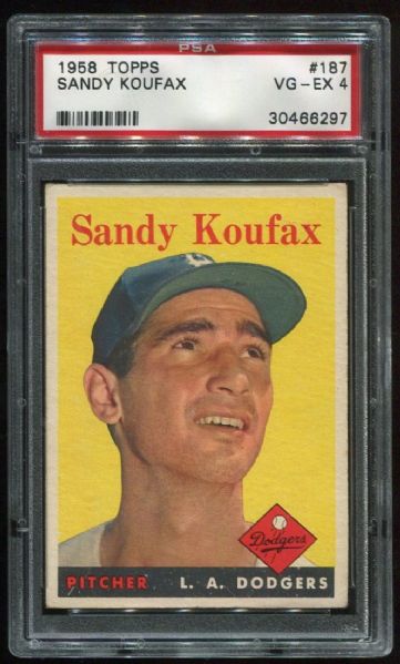 1958 Topps #187 Sandy Koufax PSA 4