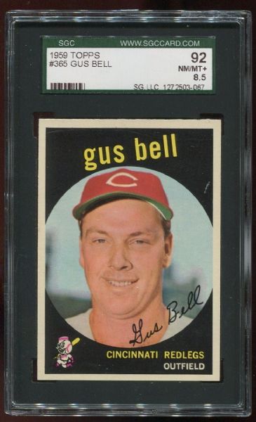 1959 Topps #365 Gus Bell SGC 92