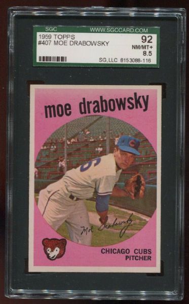 1959 Topps #407 Moe Drabowsky SGC 92