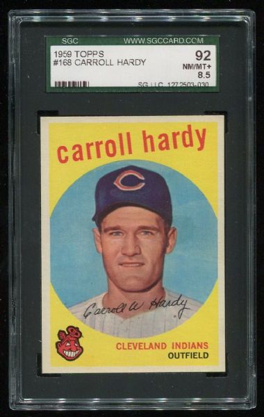 1959 Topps #168 Carroll Hardy SGC 92