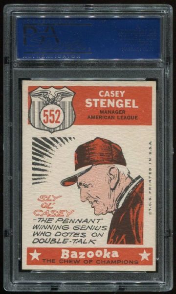 1959 Topps #552 Casey Stengel All Star PSA 8.5