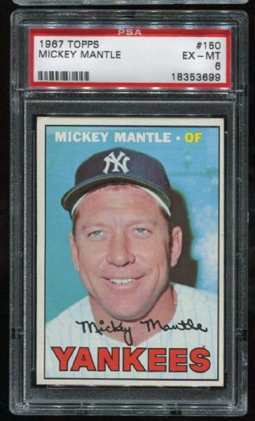 1967 Topps #150 Mickey Mantle PSA 6