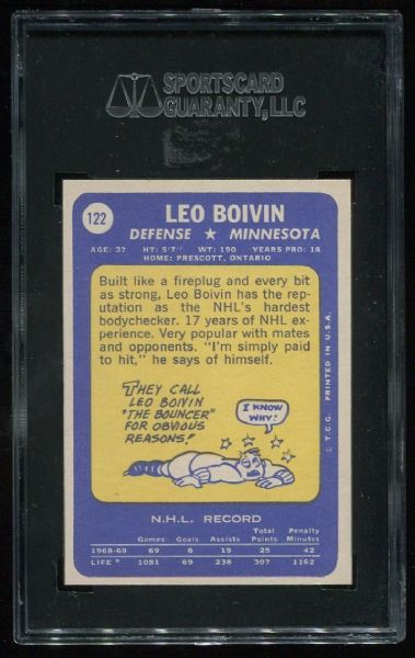 1969-70 Topps #122 Leo Boivin SGC 96