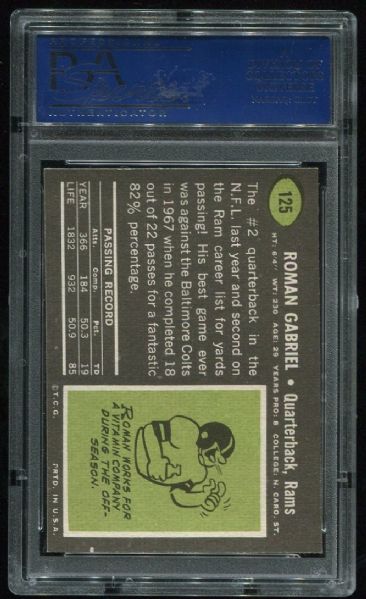 1969 Topps #125 Roman Gabriel PSA 8