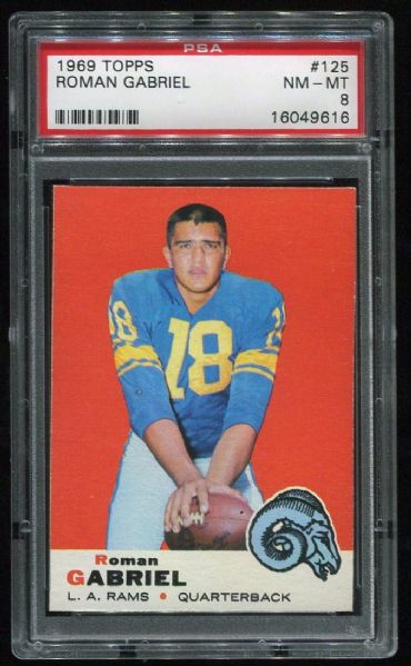 1969 Topps #125 Roman Gabriel PSA 8