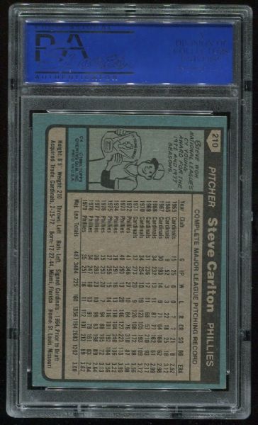 1980 Topps #210 Steve Carlton Autographed PSA/DNA 6