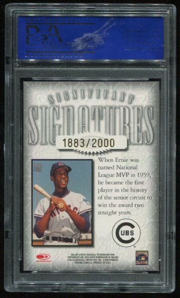 1998 Donruss Signature Ernie Banks Significant Signatures PSA 9