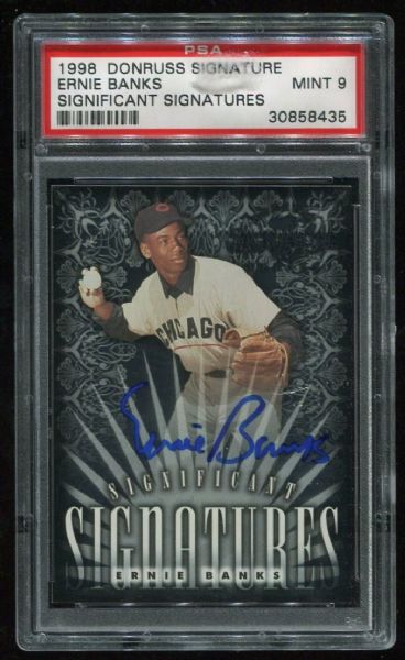 1998 Donruss Signature Ernie Banks Significant Signatures PSA 9