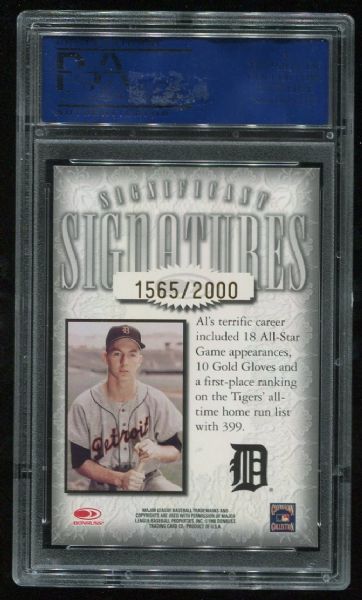 1998 Donruss Signatures Al Kaline Significant Signatures PSA 9