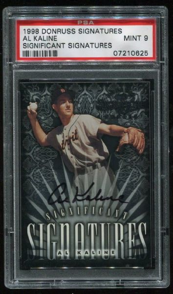 1998 Donruss Signatures Al Kaline Significant Signatures PSA 9