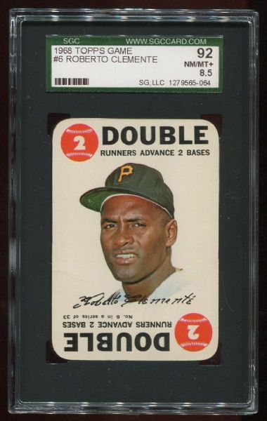 1968 Topps Game #6 Roberto Clemente SGC 92