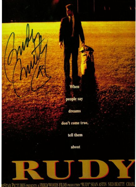 Rudy' Movie Poster Signed by Rudy Ruettiger