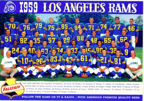 Lot Detail - 1959-1961 Falstaff Beer Los Angeles Rams Team Cards