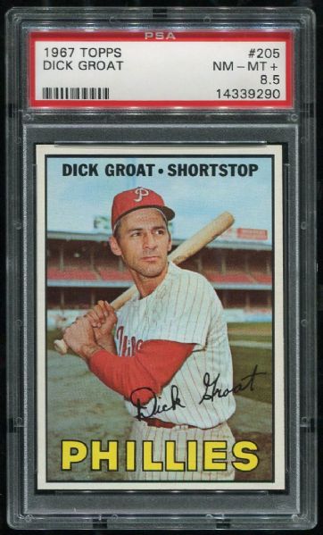 1967 Topps #205 Dick Groat PSA 8.5