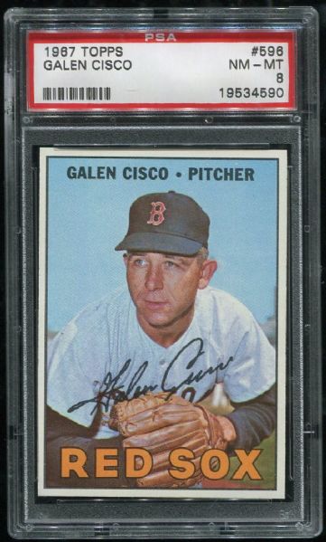 1967 Topps #596 Galen Cisco PSA 8