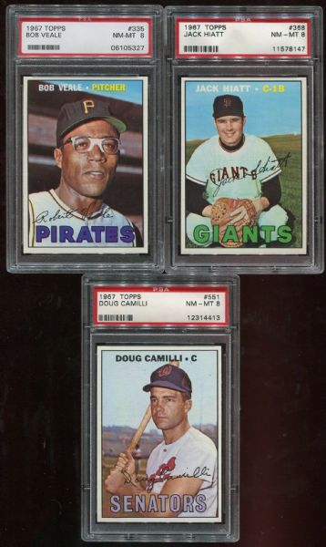 1967 Topps Lot of 10 Assorted PSA 8