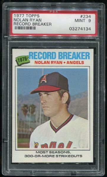 1977 Topps #234 Nolan Ryan Record Breaker PSA 9