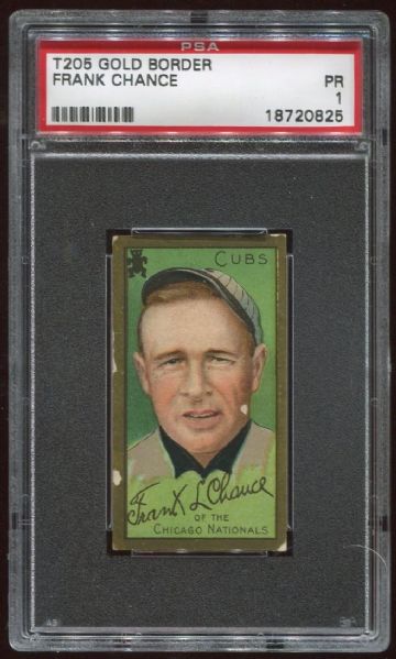 1911 T205 Polar Bear Frank Chance PSA 1