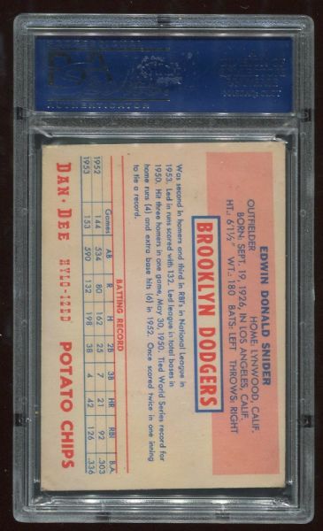 1954 Dan Dee Potato Chips Duke Snider PSA 5