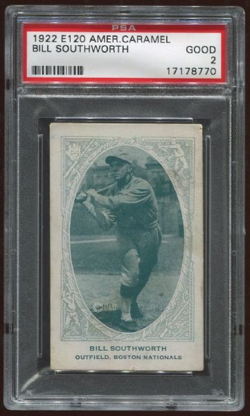 1922 E120 American Caramel Bill Southworth PSA 2