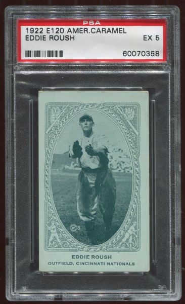 1922 E120 American Caramel Eddie Roush PSA 5