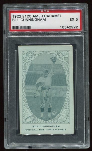 1922 E120 American Caramel Bill Cunningham PSA 5