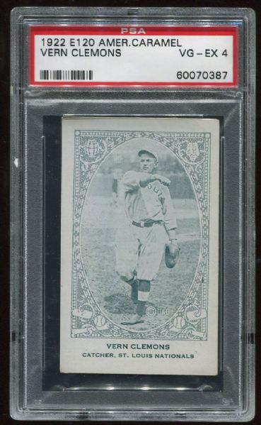 1922 E120 American Caramel Vern Clemons PSA 4