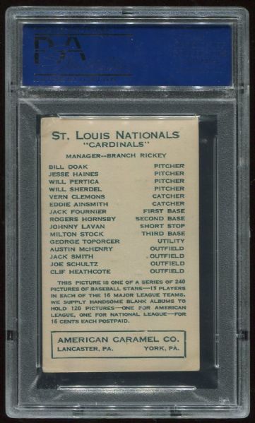 1922 E120 American Caramel Vern Clemons PSA 4